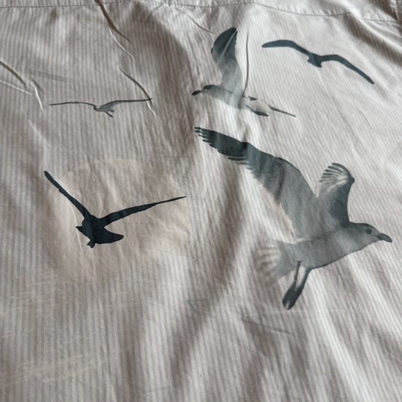 Taylor Swift 3XL Blue Stripe Button Down Shirt Birds Graphic Back - Picture 7 of 11